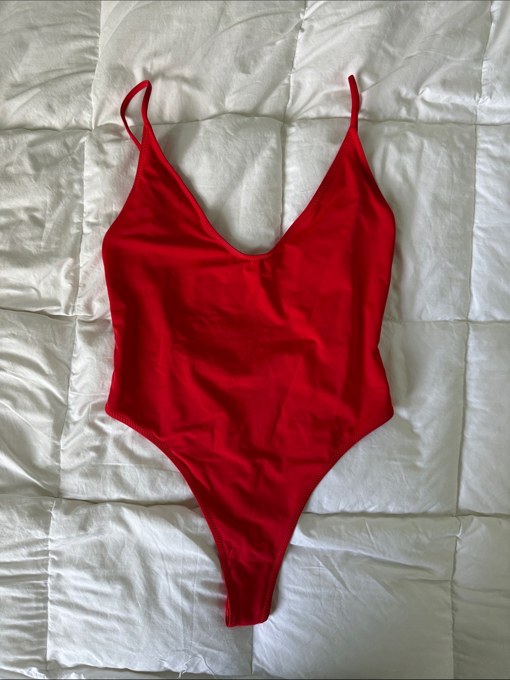 Oh Polly Red One-Piece Thong Swimsuit XS